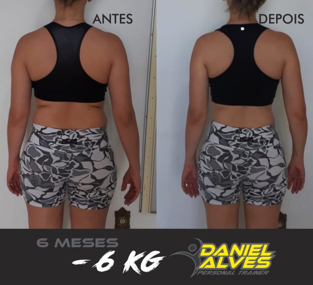 Ela perdeu 6 quilos em 6 meses de treinos com o personal trainer Daniel Alves em Goiânia