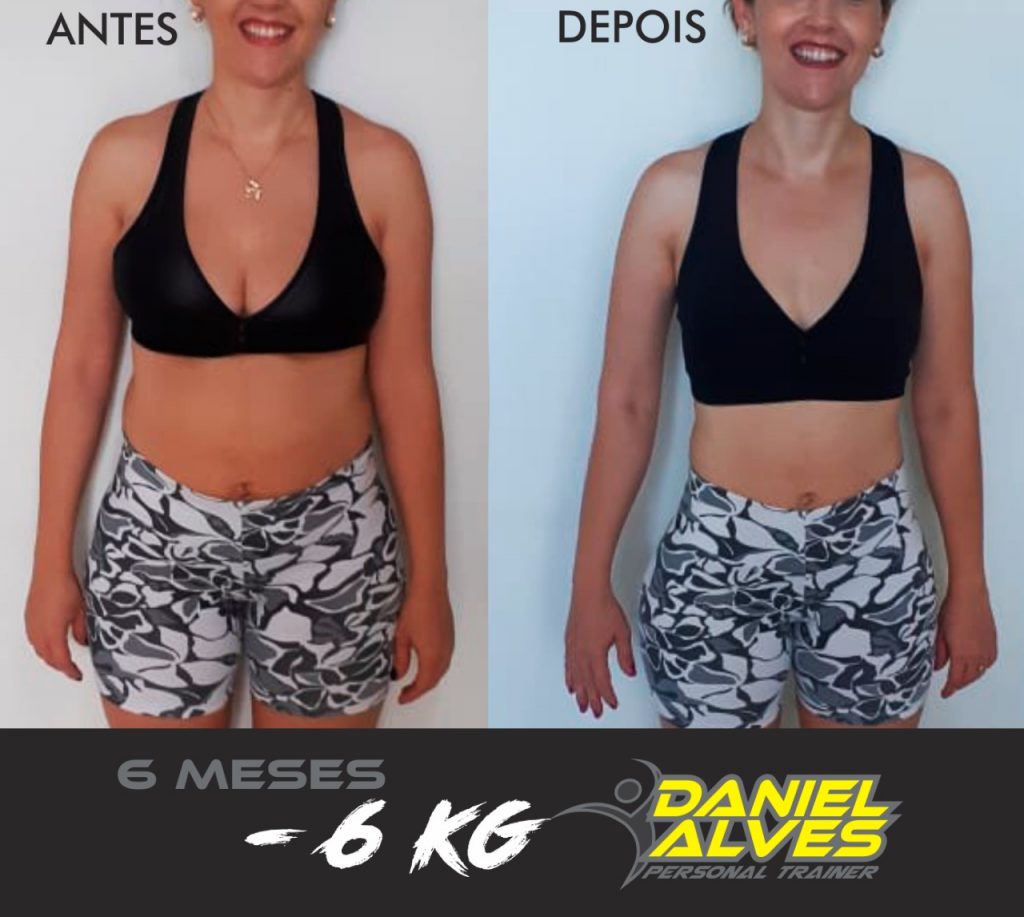 Ela perdeu 6 quilos em 6 meses de treinos com o personal trainer Daniel Alves em Goiânia